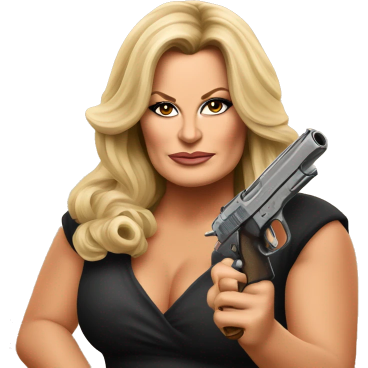 Jennifer Coolidge with a gun emoji