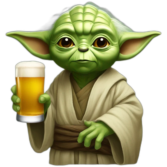 Yoda qui boit une bière emoji