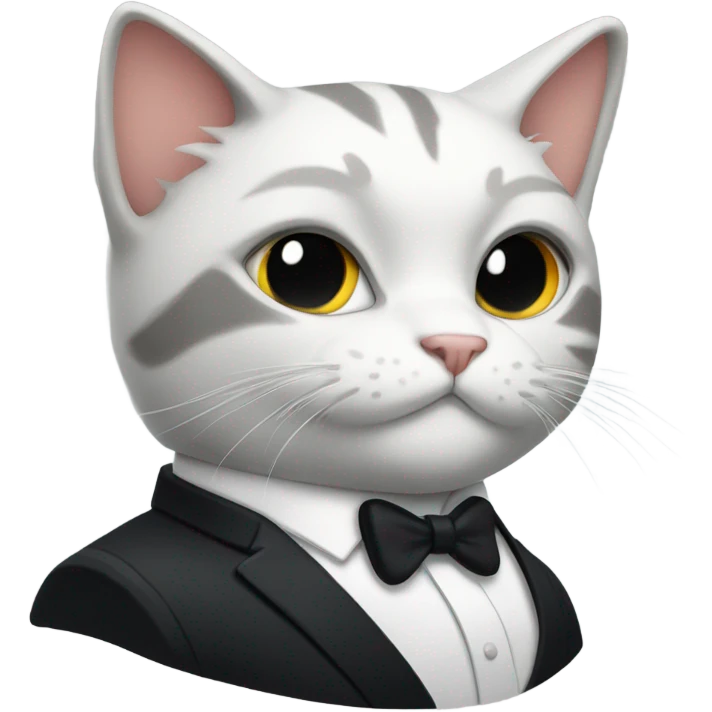 A ninja cat with a tuxedo emoji