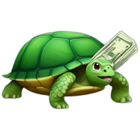 Turtle holding money  emoji