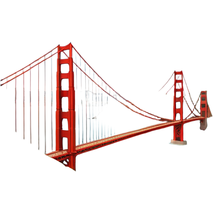 im trying to come up with a classic but still dynamic visual of the golden gate bridge and surrounding hills and the presidio for a work conference emoji
