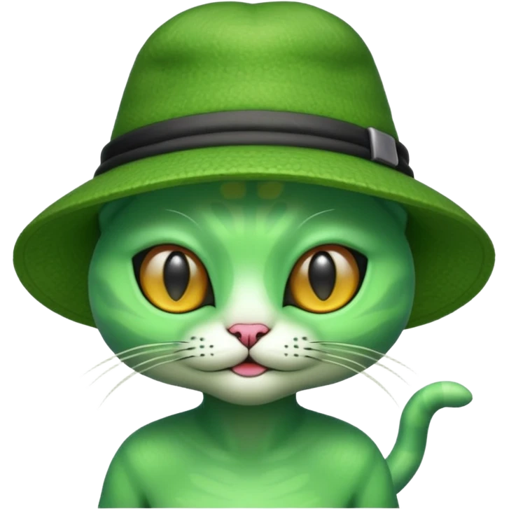 alien cat with hat emoji