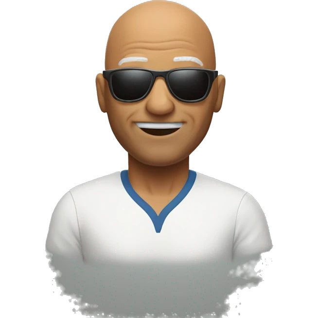 65yo man tennis bald sunglasses  emoji
