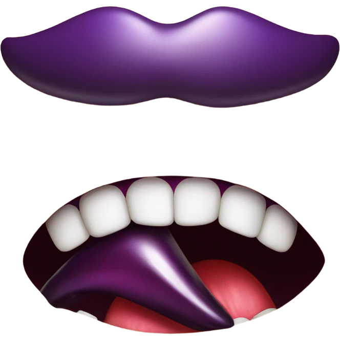 A big mouth, eating an eggplant emoji