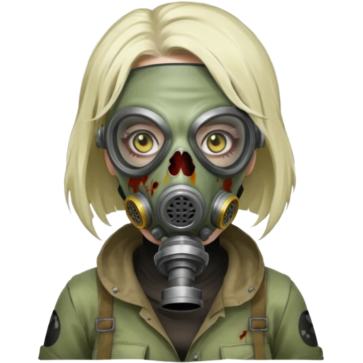 Zombie in gas masks woman emoji
