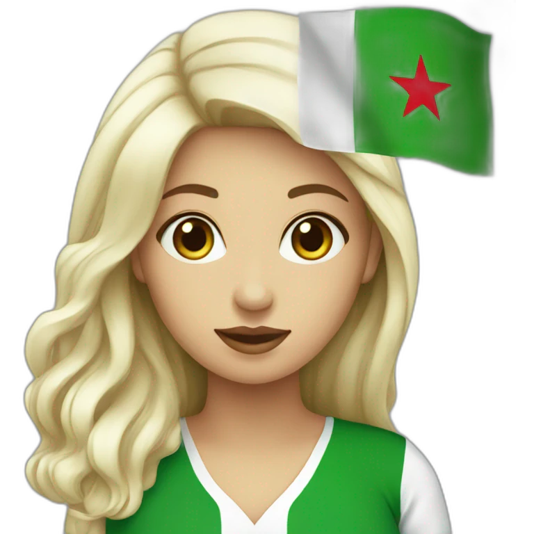 Woman with Algeria flag emoji