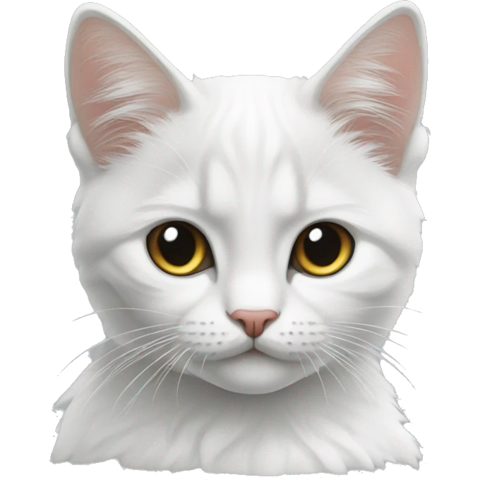 Белая кошка с черными ушками emoji