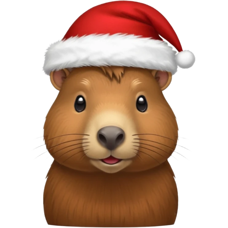 Un. Capibara, un sombrero de Navidad. emoji