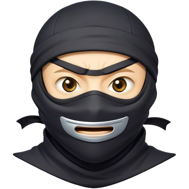 Clash of Clans aesthetic Comical Ninja Portrait Emoji, Head tilted dramatically with an exaggerated, fun expression and wide, comically expressive eyes peeking from a partially lifted mask, featuring a lean, agile form with playful stealth and natural skin tone, Simplified yet humorously expressive features, highly detailed, glowing with a slightly sassy shadowy glow, high shine, dramatic yet playful, stylized with an air of cheeky ninja mischief, soft glowing outline, capturing the essence of a meme-worthy ninja who blends humor with stealth into viral fame! emoji