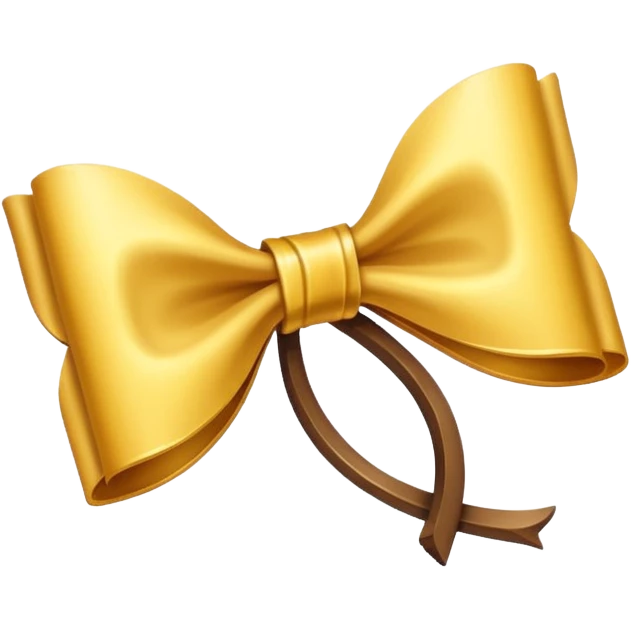 Golden bow with long length long ends  emoji