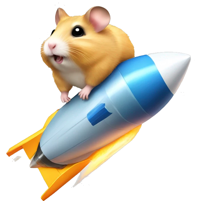 Hamster on Lance rocket emoji