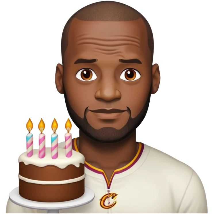 can you make a lebron bald and with a cake emoji