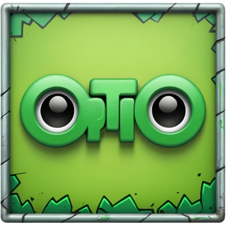 Green wall with the words optic written on it  emoji