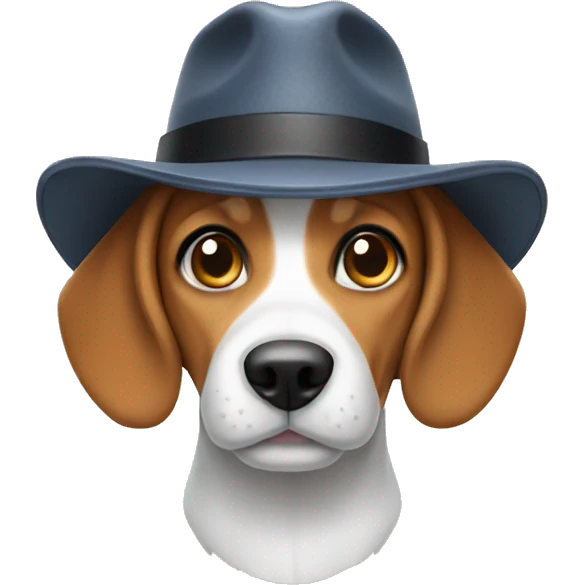 Beagle with hat emoji