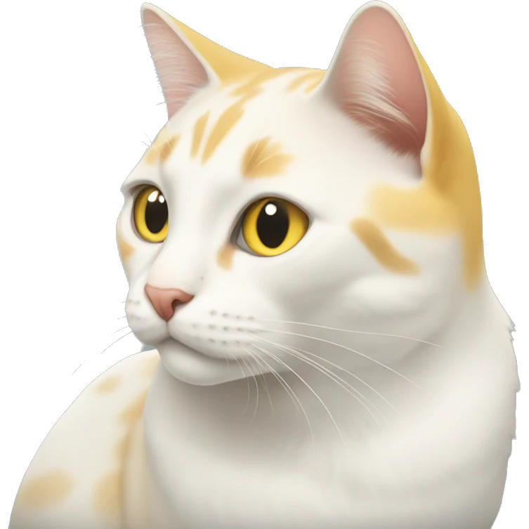 Yello and white cat emoji
