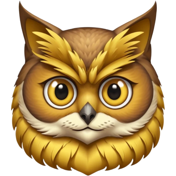 Corp de Hibou avec une tête de chat emoji