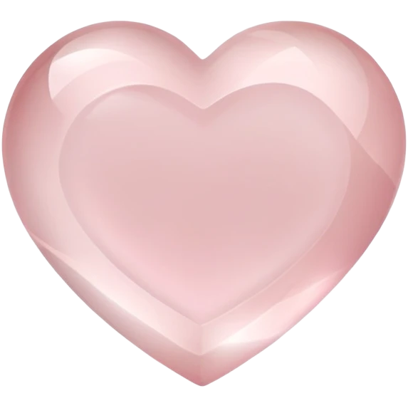 Heart-shaped rose quartz crystal with delicate pink hue and subtle inner cloudiness emoji