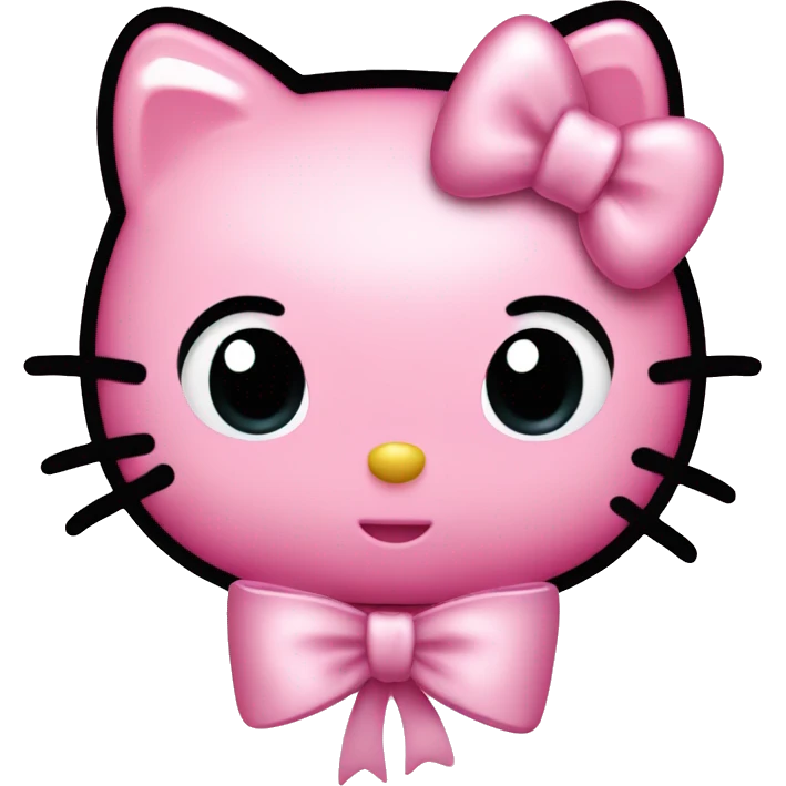 Hello kitty light pink bow emoji