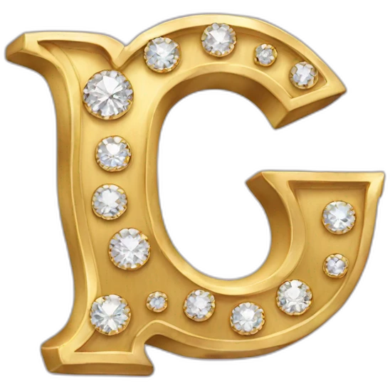 gold and diamond letter G emoji