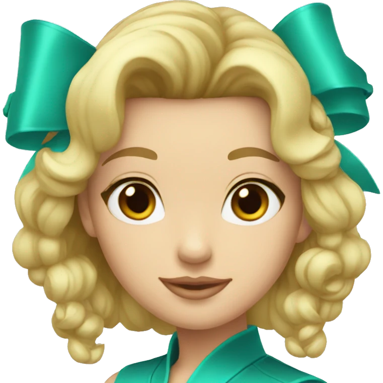 teal coquette bow emoji