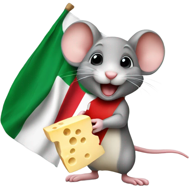 mouse holding cheese with italian flag emoji