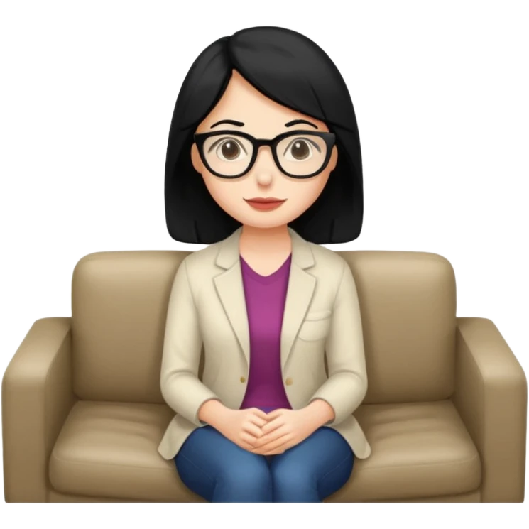 doutora cabelo preto de terapia emoji