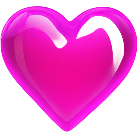 Neon glass magenta heart  emoji