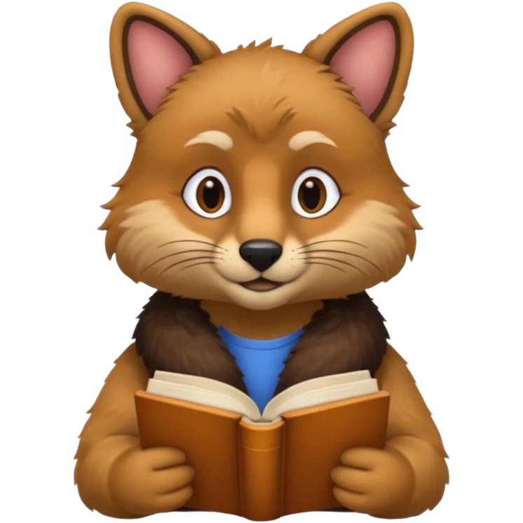 animal reading books emoji