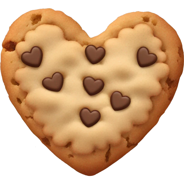 Beige heart shaped one crumble cookie emoji