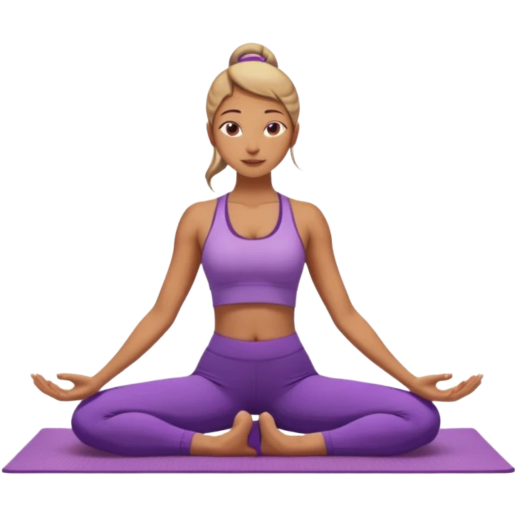 	A woman in purple yoga clothes arching her back in cobra pose, glowing warm light, relaxed energy, soft background. emoji