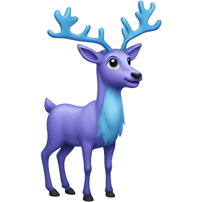 a bluish-purple reindeer emoji