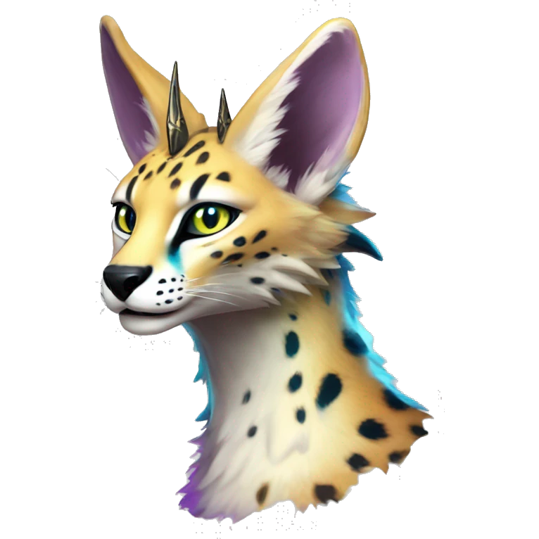 Epic Edgy Colorful ethereal eldritch Sergal-Serval-Fionbri emoji