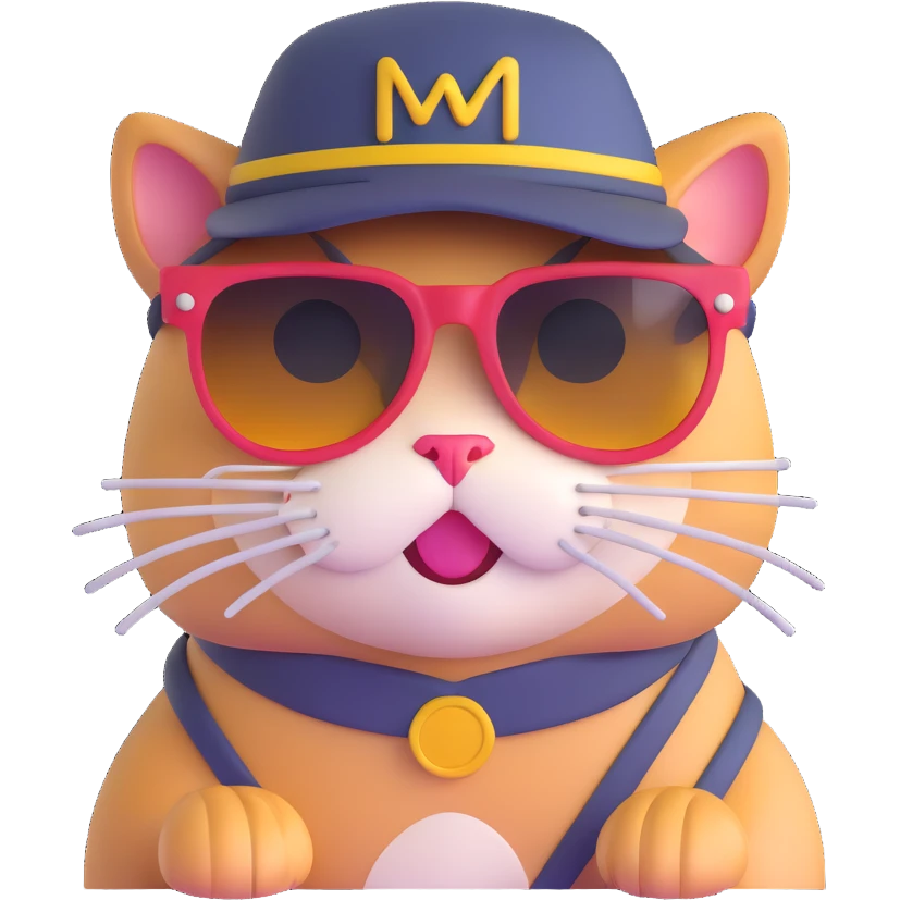 cat wearing sunglasses and a hat emoji