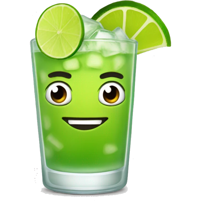 a  cartoon caipirinha with faces emoji