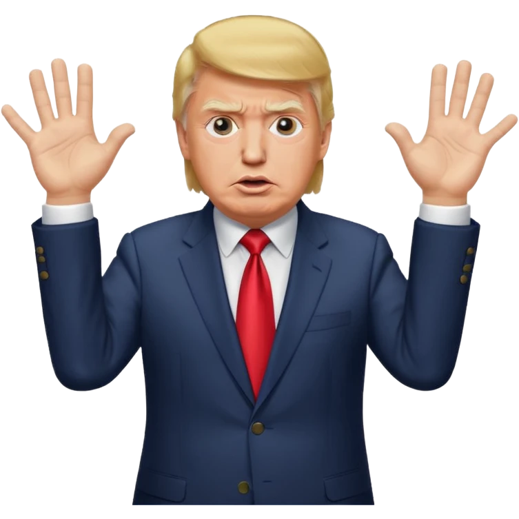 川普 被围住了惊慌的动作 emoji