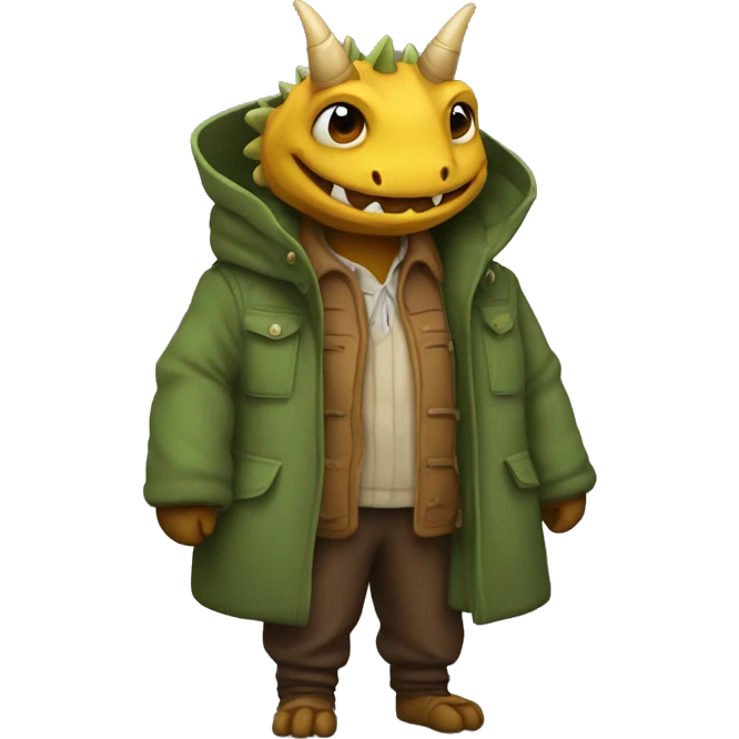 Beaeded dreagon in a fall coat  emoji