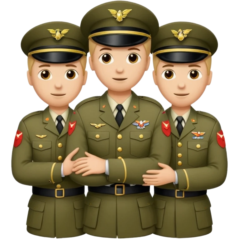 Soldados dando un abrazo de fraternidad emoji
