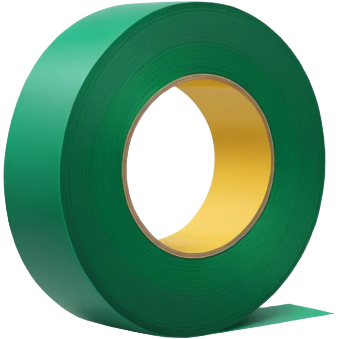 make warm light Green wide tape rolling on the floor emoji