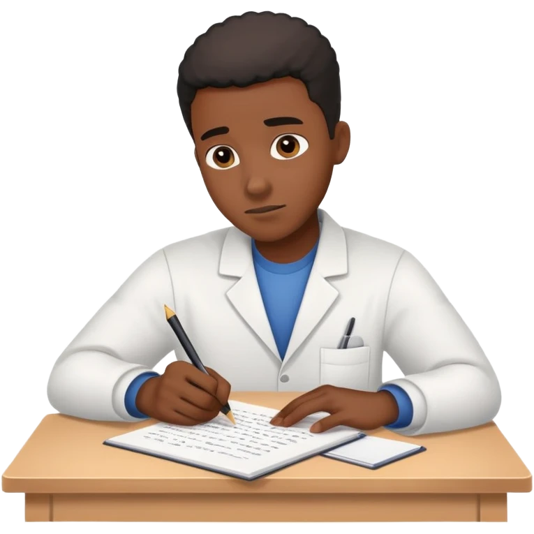 black man taking a written exam emoji
