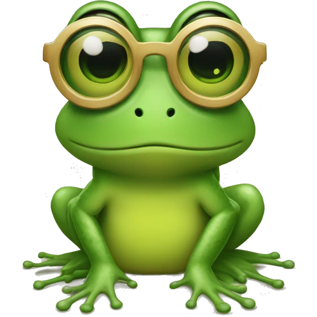 Grenouille avec lunette emoji