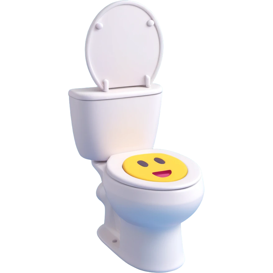 skibidi toilet, a toilet with a head, 3D emoji style emoji