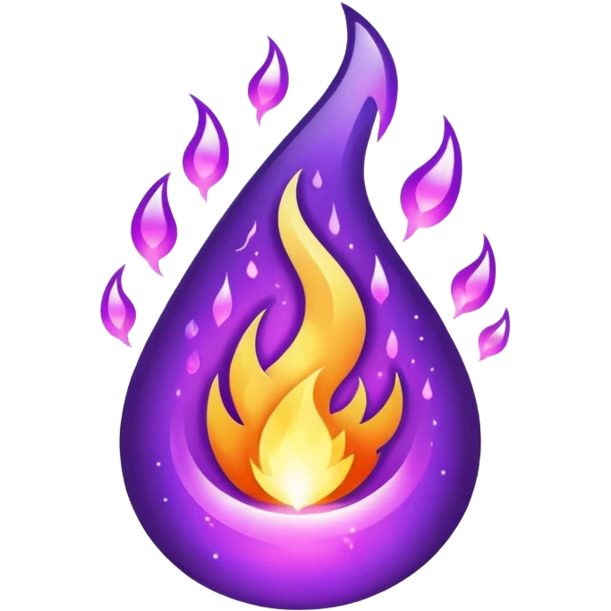 glitter purple fire emoji