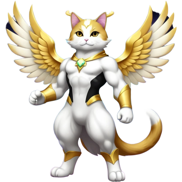 Transcendent celestial infinity cosmic galactic energy Mega neon unicorn dragon hydra hyper rare golden penguin Golden Divine god angel Omni Black and white Super muscular Buff sigma Gigachad cat full body tuxedo colored  emoji