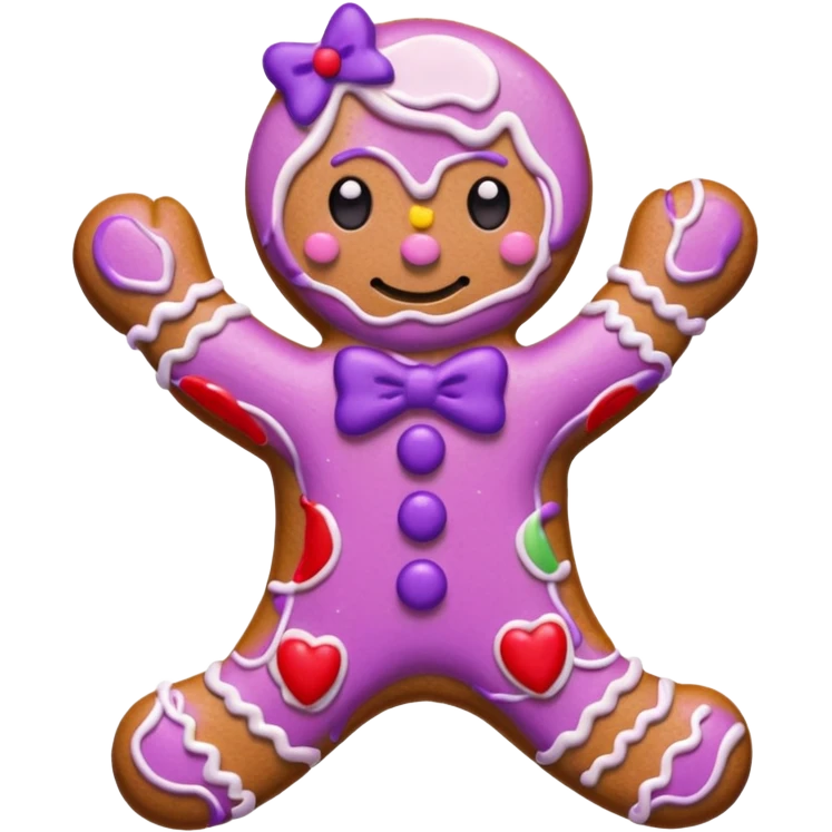 A gingerbread man cute pink and purple super cute and arty  emoji