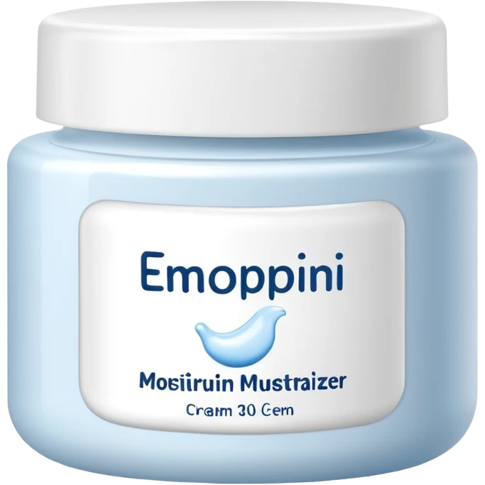 body moisturizer cream pot with label emoji