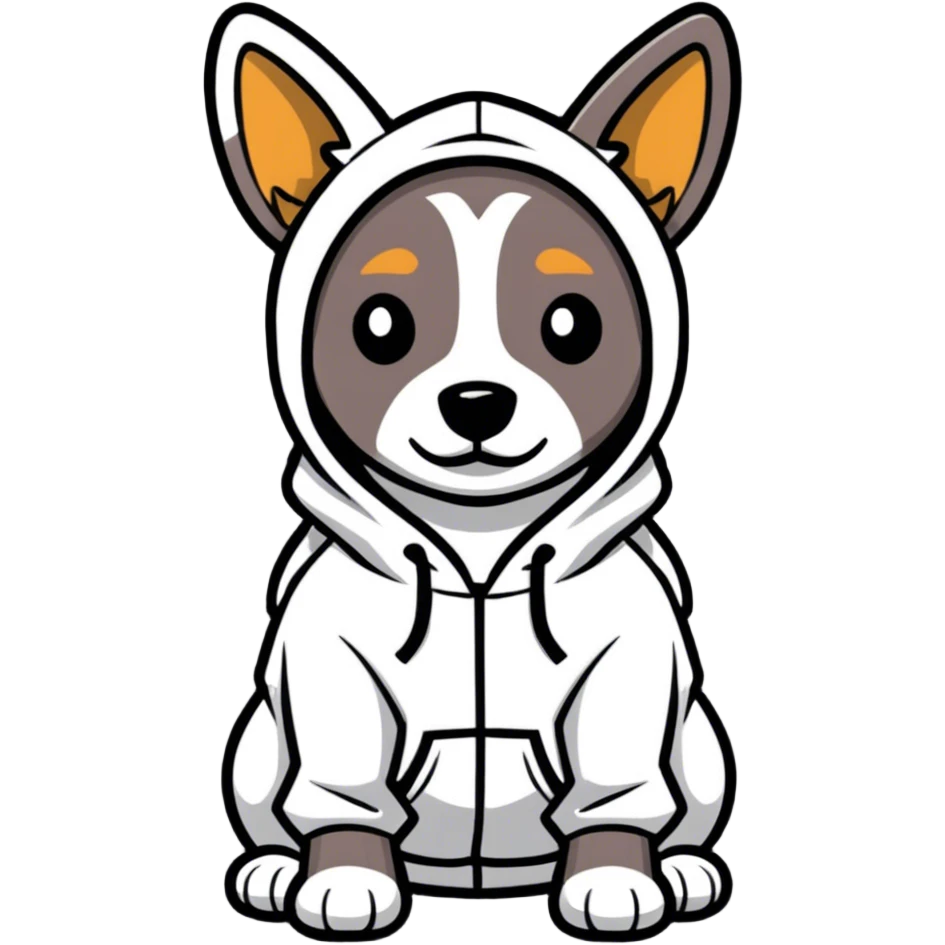 Dog wearing a hoodie  emoji