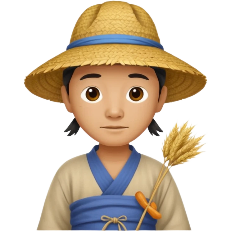 china ancient man, farmer emoji