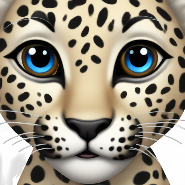 blue eyed girly leopard  emoji