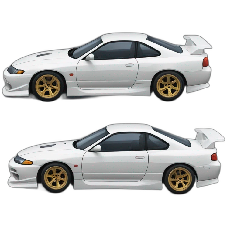 Two Nissan Silvia S15 drifting side by side emoji