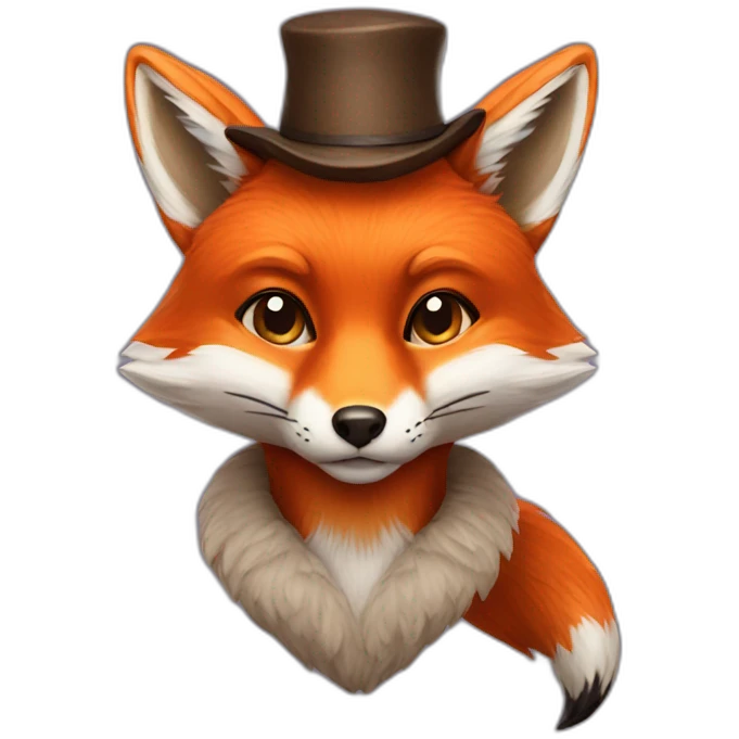 Fox with hat emoji